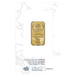Pamp Suisse 1/2 oz Lingote de Oro LBMA GD Refiner