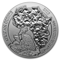 Ruanda: Afrikai uncia – Cipőcsőrű 1 uncia ezüst 2019