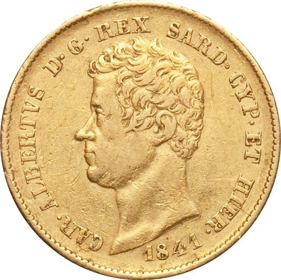 Cerdeña, 20 Lira Charles Albert Varias Cosechas