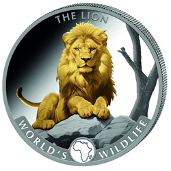 World’s Wildlife – Lion Gilded 1 oz Silver 2025