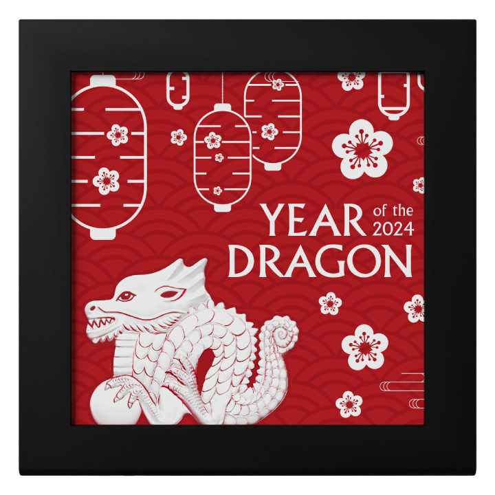 Mongolia: Great Dragon 1 oz Silber 2024 Ultra High Relief Antiqued Coin