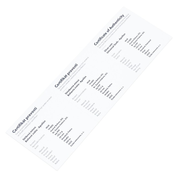 Niue: Dei universali - Apollo 5 once d'argento 2022