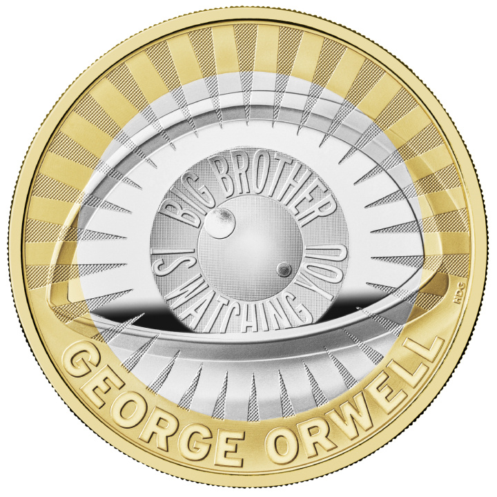 George Orwell 2 £ plaqué or Argent 2025 Proof Piedfort