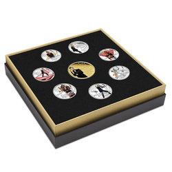 8 érme szett Tuvalu: James Bond - Roger Moore színes ezüst 2024 Proof