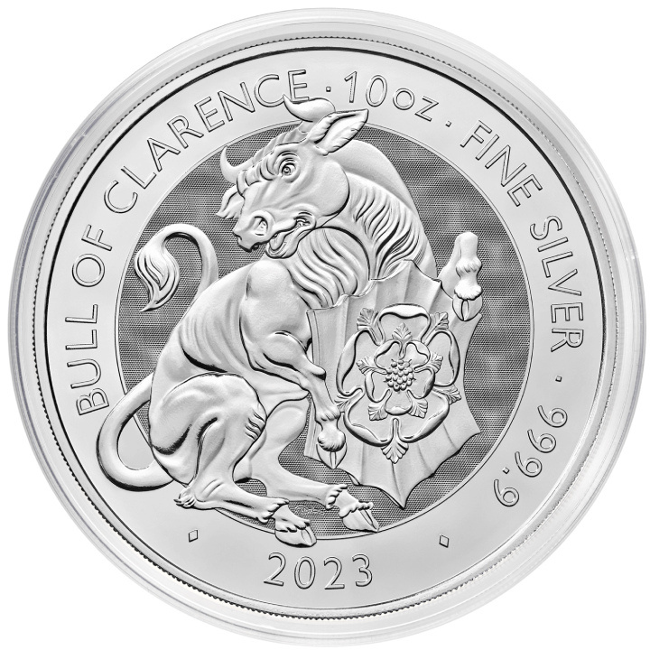The Royal Tudor Beasts: The Bull of Clarence 10 oz Silver 2023
