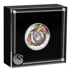 Dreaming Down Under: Koala durmiente de color 1/2 oz Plata 2021 Proof