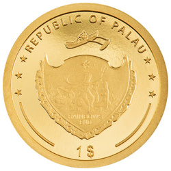 Palau : Trèfles à quatre feuilles - Chance en or 1 gramme d'or 2024 Proof