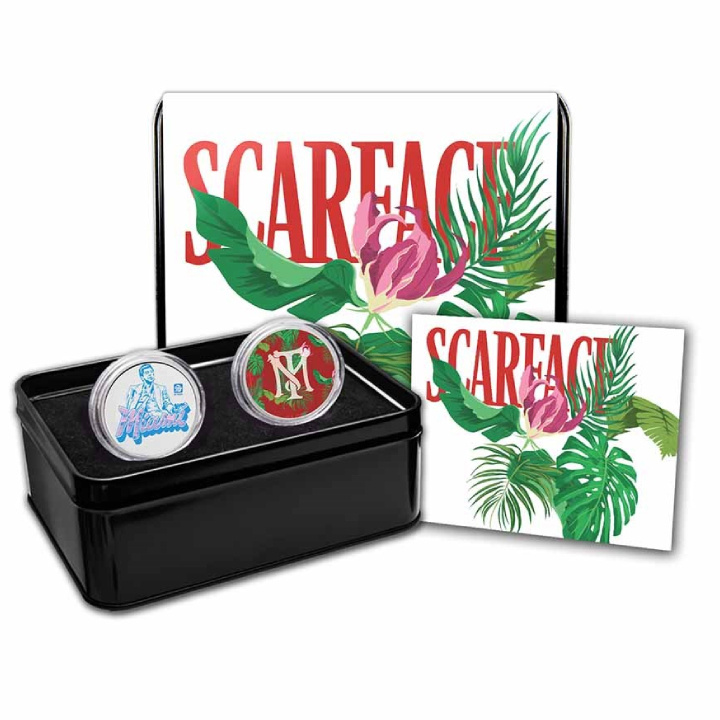 Chad 2-Coin Set: Scarface "Miami" - 40th Anniversary coloured 2x1 oz Silver 2023 