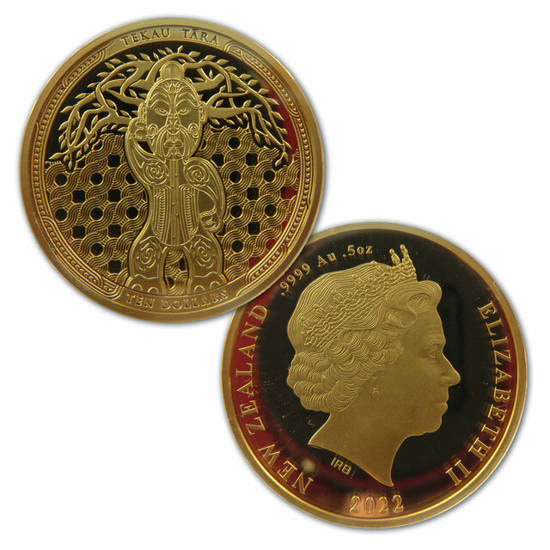 Zestaw 2 monet Tane Mahuta 2 x 1/2 uncji Złota 2022 Proof