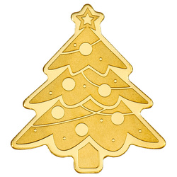 Palaos: Árbol de Navidad 0,5 gramos Moneda de Seda de Oro