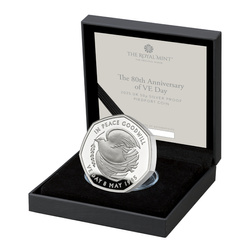 A 80-a Aniversare a Zilei VE 50p Argint 2025 Proof Piedfort