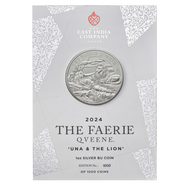 Sant'Elena: Faerie Queene - Una & Lion 1 oncia d'argento 2024 (moneta in cartoncino)