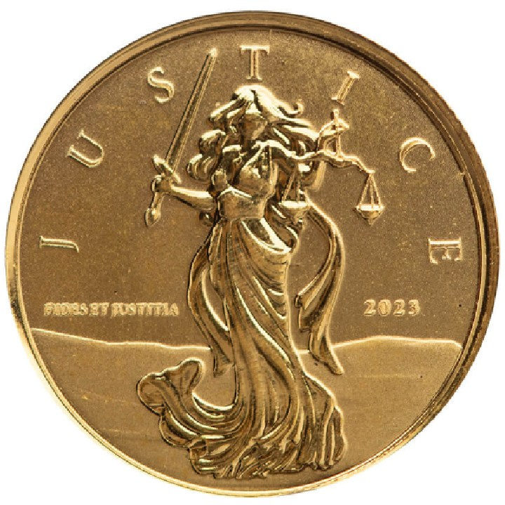 Gibilterra: Lady Justice 1/10 oncia d'oro 2023 Proof