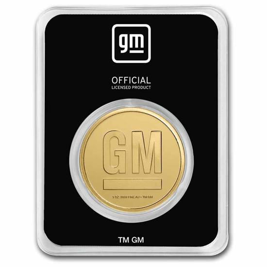 Logo General Motors (1967-2021) 1 oncia d'oro Certipack