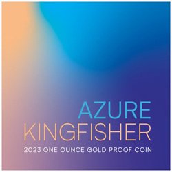 Niue: Azure Kingfisher barevná 1 unce zlata 2023 Proof