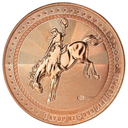Меден медал Cowboy with Buffalo Privy 1 унция AVDP мед