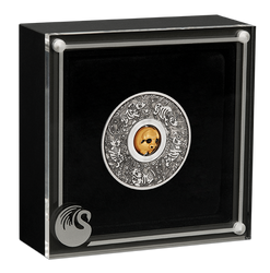 Lunar III: Rok Bawoła 1 uncja Srebra 2021 Rotating Charm Antiqued Finish