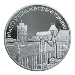 Zabytki kultury materialnej w Polsce - miasto średniowieczne w Toruniu 20 zł Srebro 2007