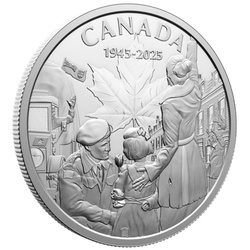 Canadá: 80ᵗʰ Aniversario del final de la Segunda Guerra Mundial en Europa 1 oz Silver 2025 Proof Coin