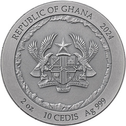 Ghana Rock-cut Monuments Rushmore 2 oz argint 2024 High Relief Antique Finish
