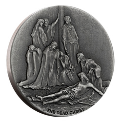 Niue: Biblical - The Dead Christ 2 oz Silver 2022 Proof Antiqued Coin 