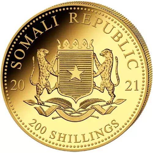 African Wildlife: Somalia Elephant 1/4 oz Gold 2021