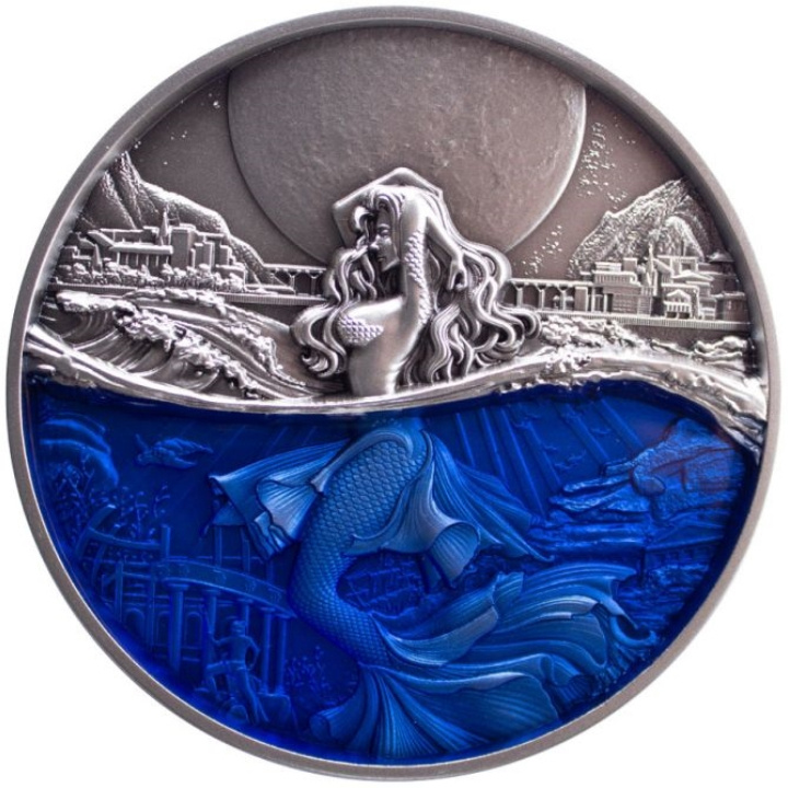 Chad Mermaid Under The Mood 2 oz argint colorată High Relief Antiqued 2022