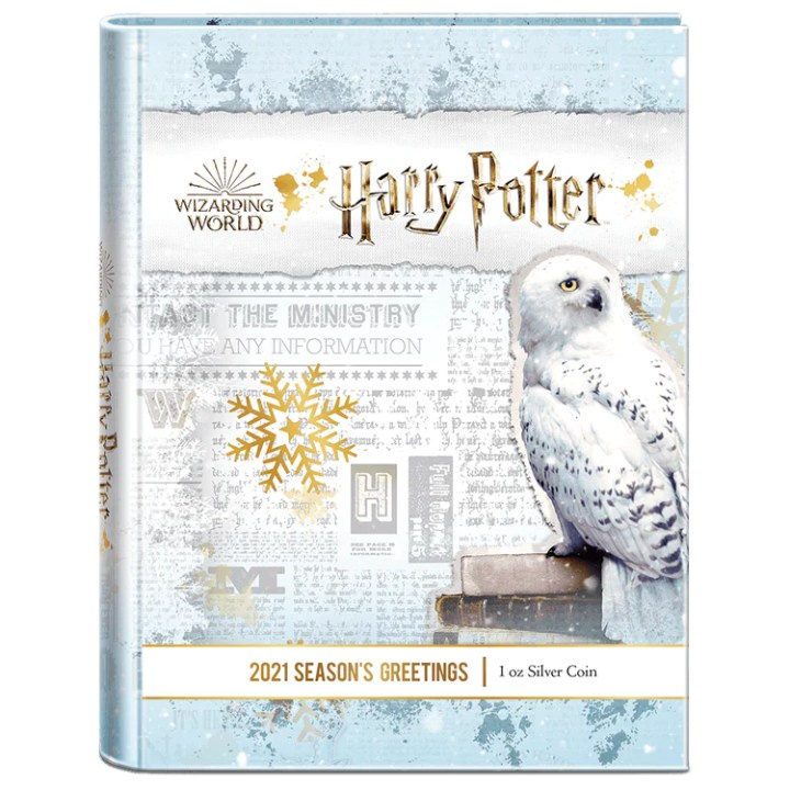 Niue: Harry Potter - Auguri di Buone Feste colorata 1 oncia d'argento 2021 Proof
