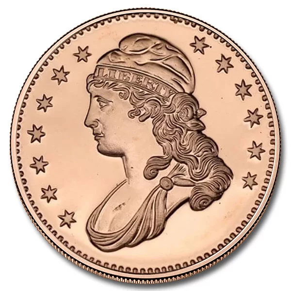 Capped Bust 1 unce mědi