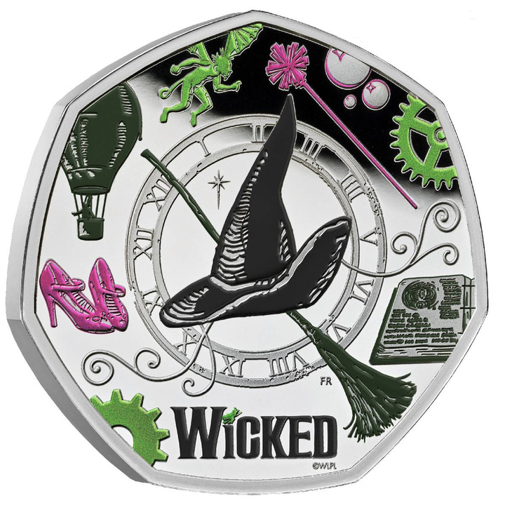 Srebrna Moneta Wicked 50p kolorowana Srebro 2026 Proof