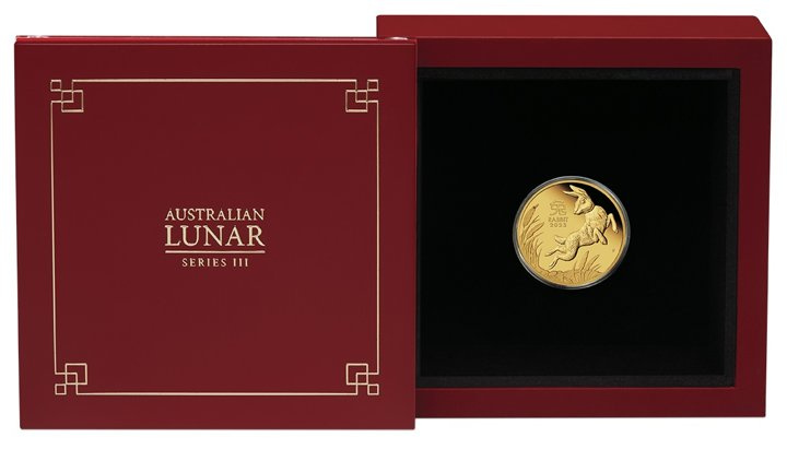 Perth Mint: Lunar III - Year of the Rabbit 1/10 oz Gold 2023 Proof