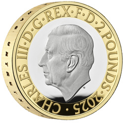 George Orwell  £2 Silber 2025 Gilded Proof Coin