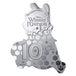 Moneda de Plata Disney - Winnie the Pooh 10 Euro 2026 Proof Shaped Coin