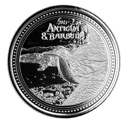 Antigua & Barbuda: Fregata wielka 1 uncja Srebra 2021