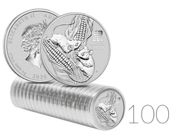 Lunar III: Rok Myszy 1/2 uncji Srebra PAKIET 100 SZTUK 2020