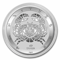 Tokelau: Zodiac Series - Rak 1 uncja Srebra 2022