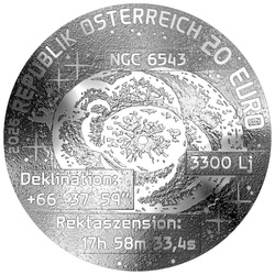 Silbermünze The Beauty of the Universe Cat's Eye Nebula koloriert 20 Euro Silber 2026 Proof