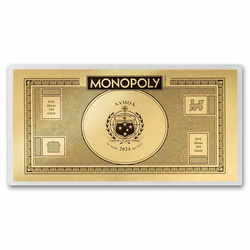 Pièce de monnaie Samoa : Monopoly - Billets de banque 5 grammes d'or 2024