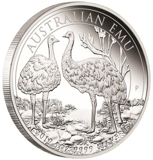 Emu australiano 1 oncia d'argento 2019 Proof Certificato da 1 a 20