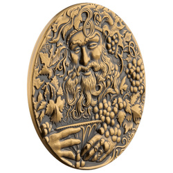 Niue: Goddesses and God - Bacchus $5 Silber 2022 Gilded High Relief Antiqued Coin