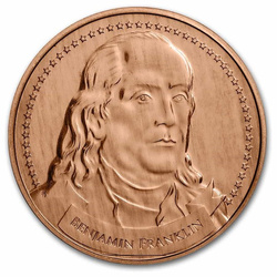 Founders of Liberty: Benjamin Franklin - Free Speech 1 oz Copper 2022 Slab
