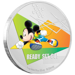 Niue: Disney Mickey Mouse - Ready Set Go! coloured 1 oz Silber 2020 Proof