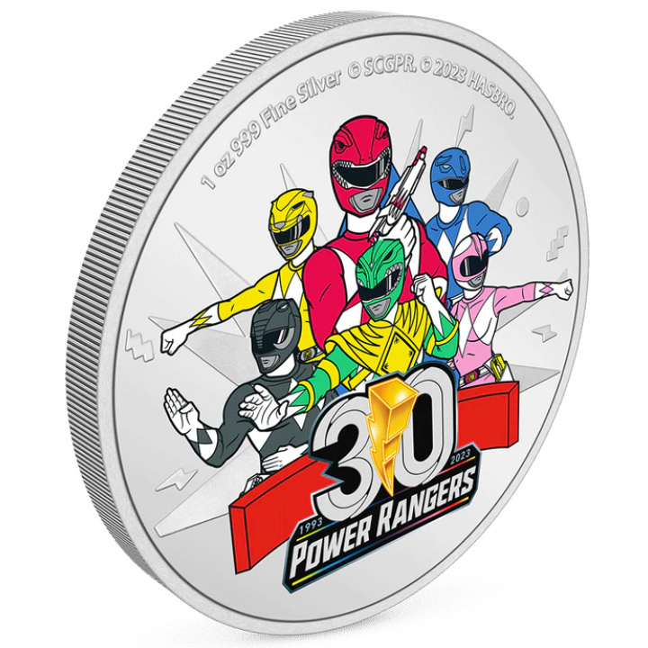 Niue: Power Rangers sorozat 30. évfordulója színes 1 uncia ezüst 2023 Proof
