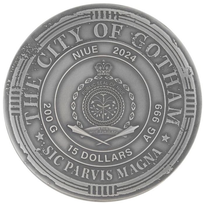 Niue: DC Comics - Batman coloriert 200 g Silber 2024 High Relief Antiqued Coin