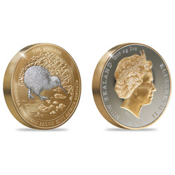 Kiwi 2 oz Silver 2023 Gilded Black Proof Coin