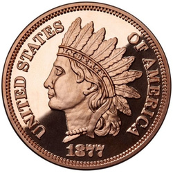 Indián 1877 1 uncia réz