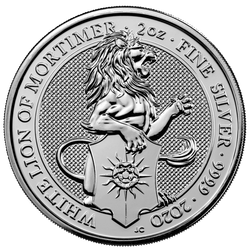 The Queen’s Beasts: The White Lion of Mortimer 2 oz Silber 10 Stück 2020 