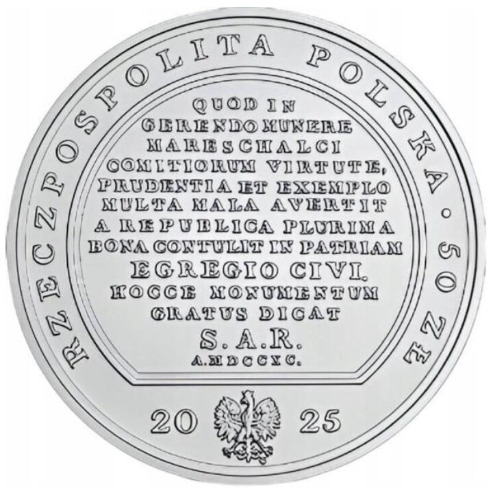 Comorile artei medalistice - Stanisław Małachowski 50 zl argint 2025 High Relief