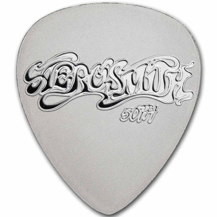 Niue: Aerosmith 50. rocznica 10 gramów Srebra 2023 Guitar Pick