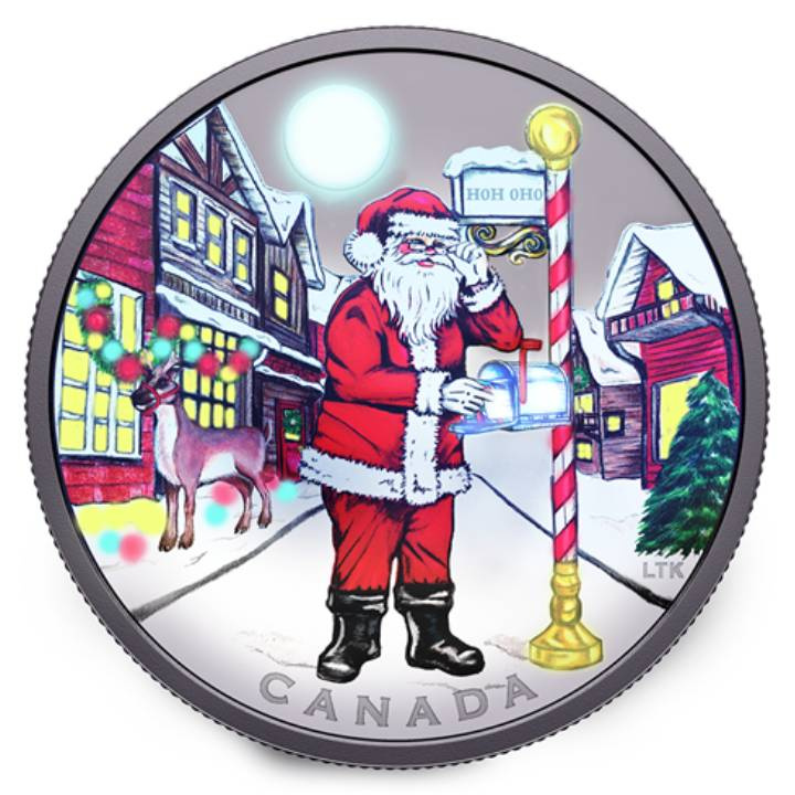 Kanada: Dear Santa kolorovaný 1 unce Stříbra 2025 Proof